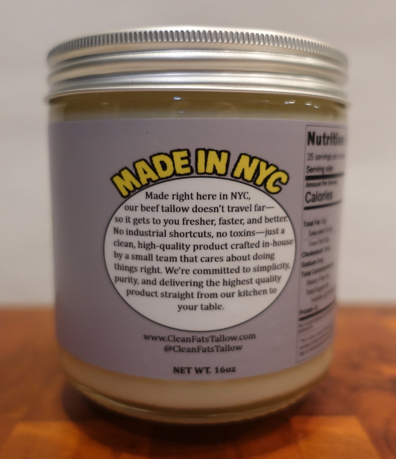 16oz Jar of Beef Tallow