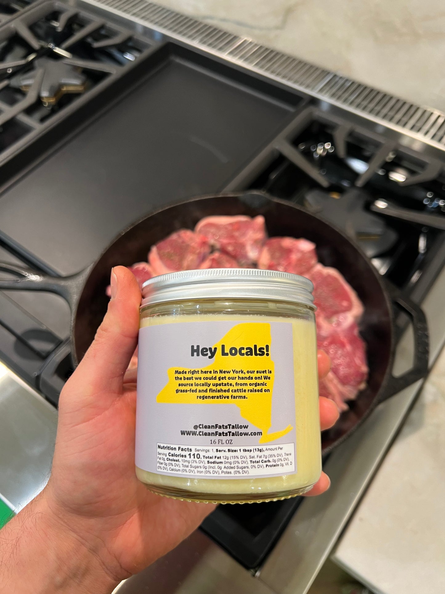 Grass-Fed Beef Tallow (16oz)